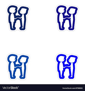 Set of paper stickers on white background groom vector image