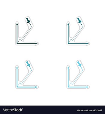 Set of paper stickers on white background growing vector image