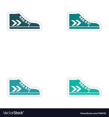 Set of paper stickers on white background gumshoes vector image