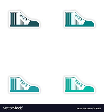 Set of paper stickers on white background gumshoes vector image