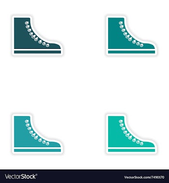 Set of paper stickers on white background gumshoes vector image