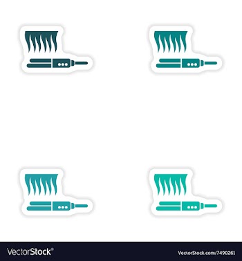 Set of paper stickers on white background hair vector image