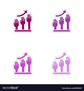 Set of paper stickers on white background hand vector image