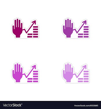 Set of paper stickers on white background hand vector image