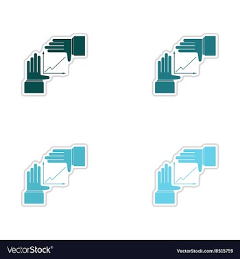 Set of paper stickers on white background hand vector image
