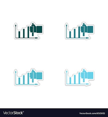 Set of paper stickers on white background hand vector image