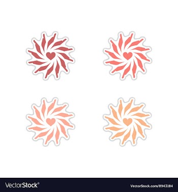 Set of paper stickers on white background hands vector image