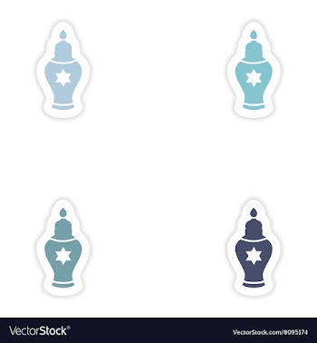 Set of paper stickers on white background Hanukkah vector image