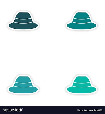Set of paper stickers on white background hat vector image