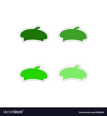 Set of paper stickers on white background hat vector image