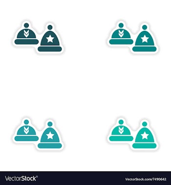 Set of paper stickers on white background hats vector image