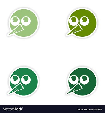 Set of paper stickers on white background head vector image