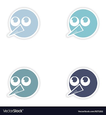 Set of paper stickers on white background head vector image