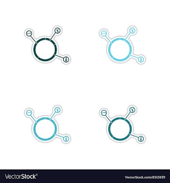 Set of paper stickers on white background healthy vector image