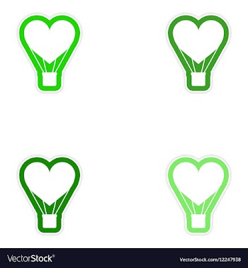 Set of paper stickers on white background heart vector image