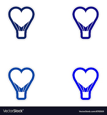 Set of paper stickers on white background heart vector image