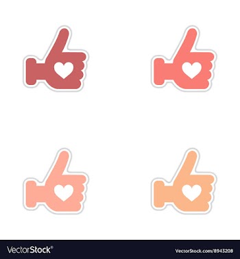 Set of paper stickers on white background heart vector image