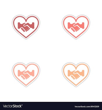 Set of paper stickers on white background heart vector image