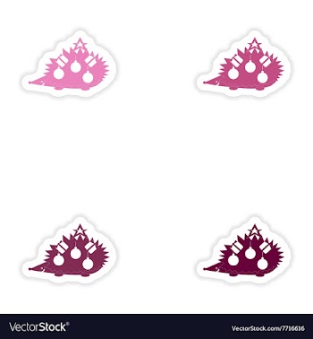 Set of paper stickers on white background hedgehog vector image