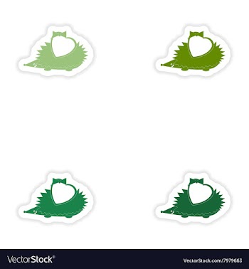 Set of paper stickers on white background hedgehog vector image