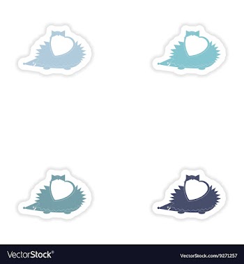 Set of paper stickers on white background hedgehog vector image