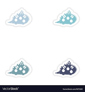 Set of paper stickers on white background hedgehog vector image