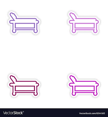 Set of paper stickers on white background hospital vector image