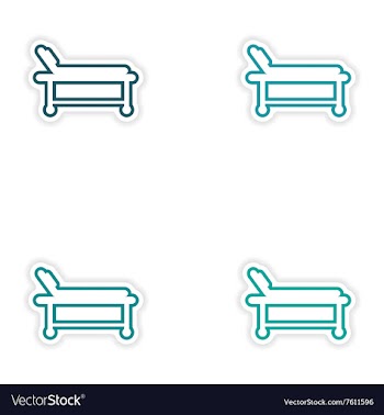 Set of paper stickers on white background hospital vector image