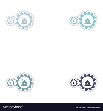 Set of paper stickers on white background house vector image