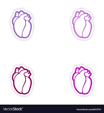 Set of paper stickers on white background human vector image