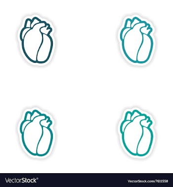 Set of paper stickers on white background human vector image