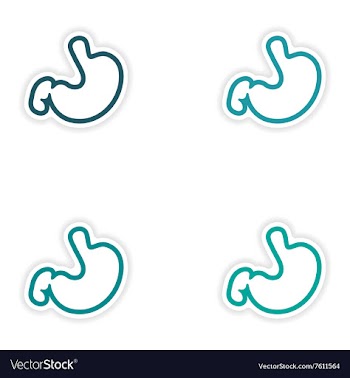 Set of paper stickers on white background human vector image