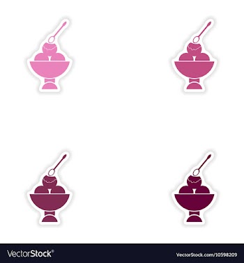 Set of paper stickers on white background ice vector image