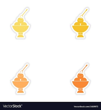 Set of paper stickers on white background ice vector image