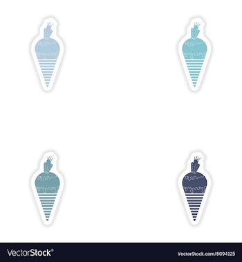 Set of paper stickers on white background ice vector image