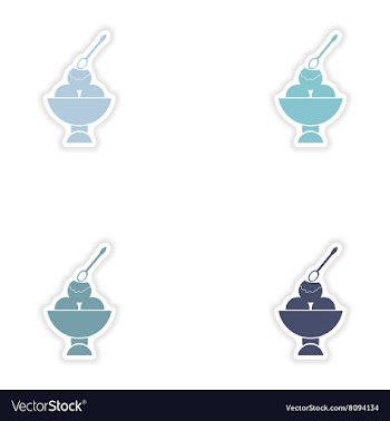 Set of paper stickers on white background ice vector image