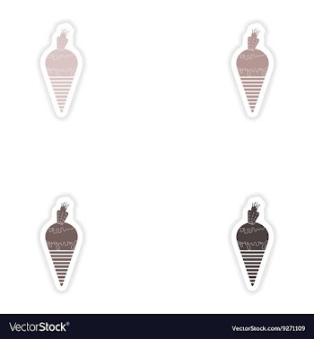 Set of paper stickers on white background ice vector image