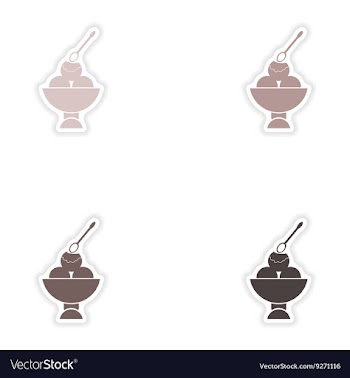 Set of paper stickers on white background ice vector image