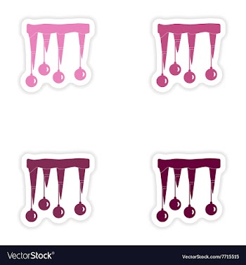 Set of paper stickers on white background icicles vector image