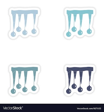 Set of paper stickers on white background icicles vector image