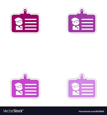 Set of paper stickers on white background identity vector image
