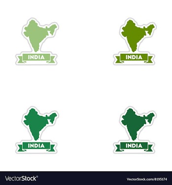 Set of paper stickers on white background India vector image