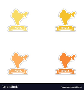 Set of paper stickers on white background India vector image