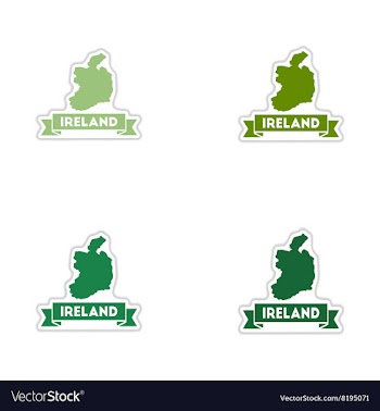 Set of paper stickers on white background Ireland vector image