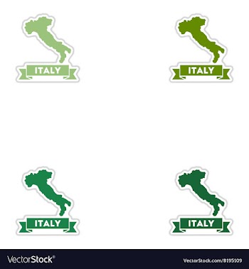 Set of paper stickers on white background Italy vector image