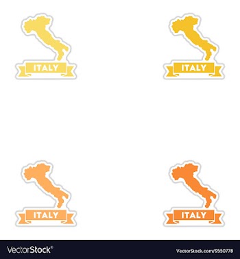 Set of paper stickers on white background Italy vector image