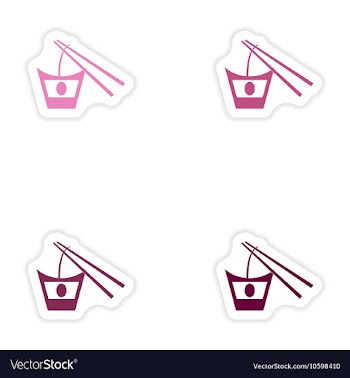 Set of paper stickers on white background Japanese vector image