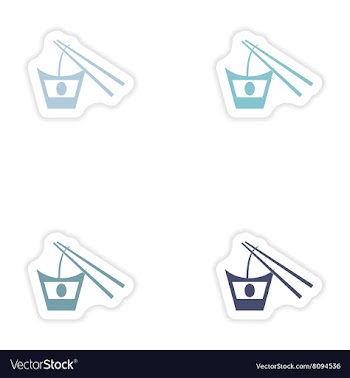 Set of paper stickers on white background Japanese vector image