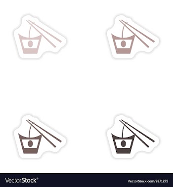 Set of paper stickers on white background Japanese vector image