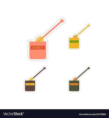 Set of paper stickers on white background jar of vector image